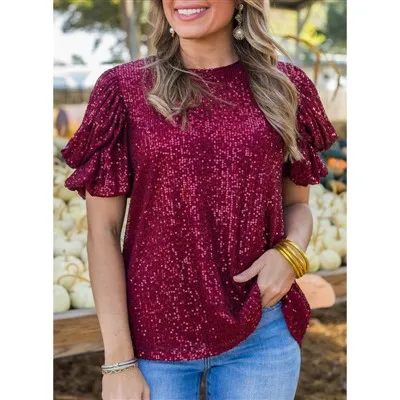 Червена туника с пайети